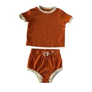 Cat & Jack Orange Ribbed Set (12M)
